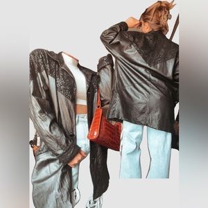 Vintage Leather Trench Coat